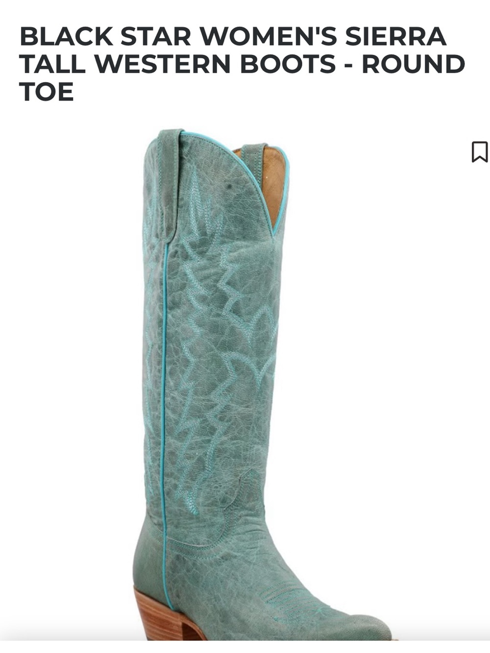 Black Star Women's Sierra Tall Western Boots - Teal